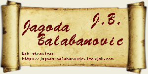 Jagoda Balabanović vizit kartica